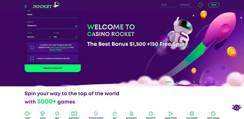 Casino site Rocket testimonial: Approximately &euro;& euro; 1000 and 150 complimentary rotates